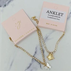 Sparkly Butterfly Tennis Style Anklet
White Butterfly Charm